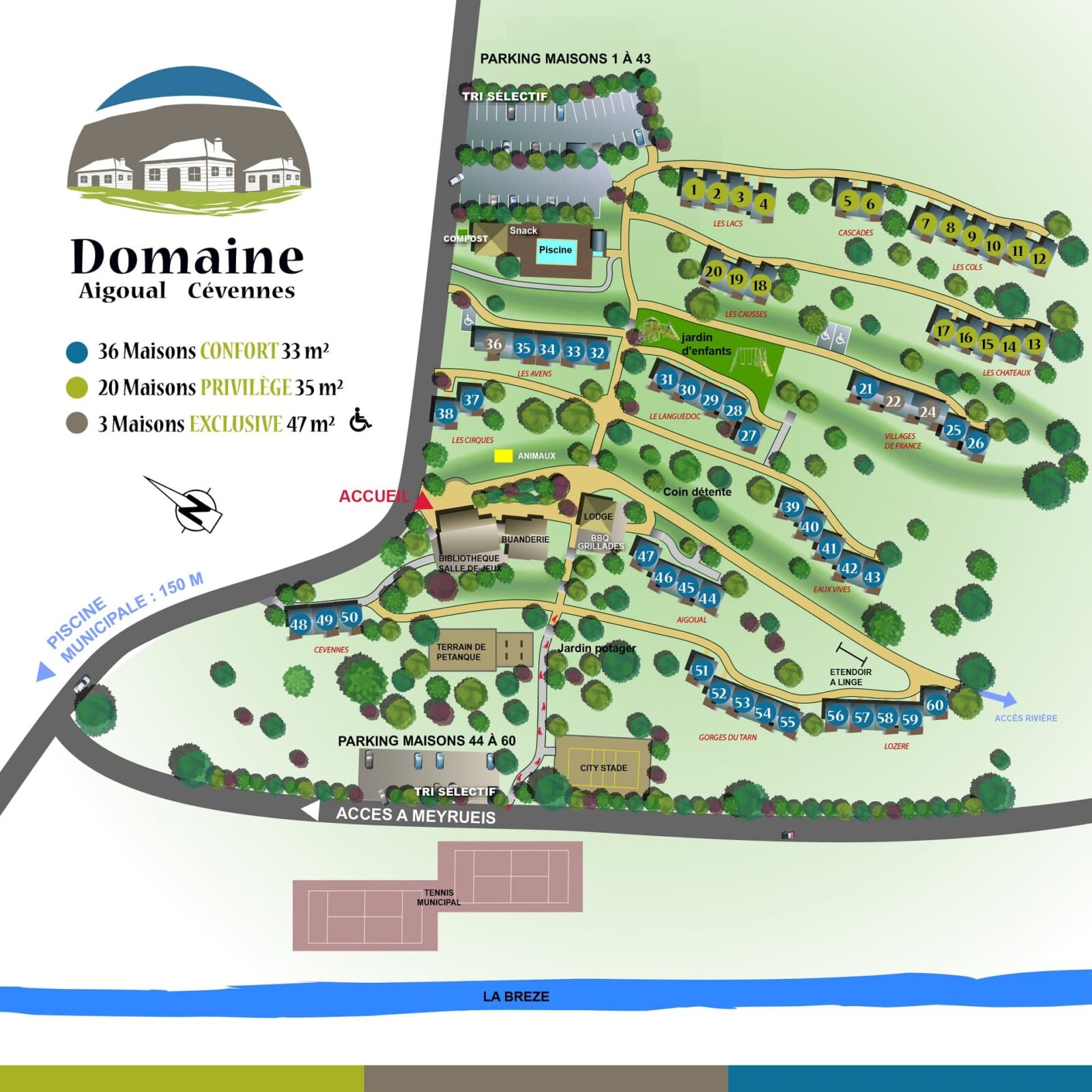 Plan du Domaine Aigoual Cévennes en Lozère